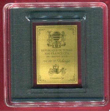 Tsjaad. 3000 Francs The Art of Fabergé (Zonder minimumprijs)