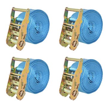 vidaXL Spanbanden 2 ton 6mx38mm blauw 4 st, Verzenden