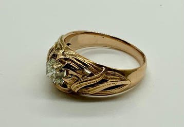 Ring - 14 karaat Roségoud - 1.01ct. tw. - Antieke diamanten, Nieuw