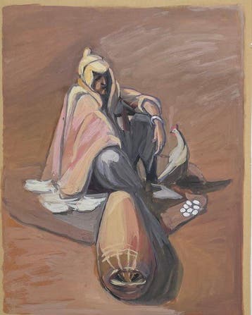 Hélène Vogt (1902-1994) - Portrait orientaliste - Vendeur, Antiek en Kunst