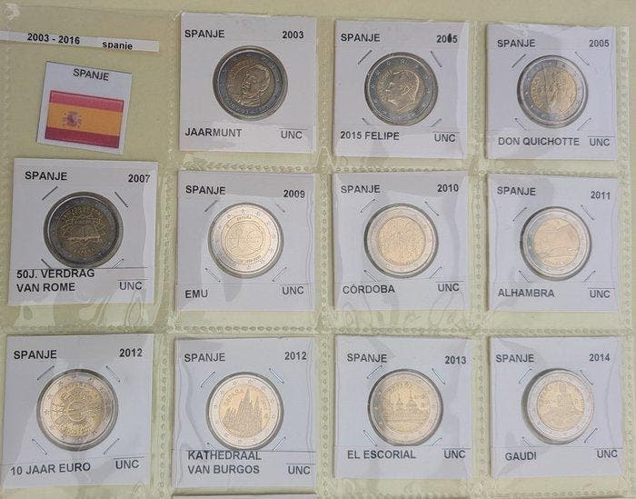 Espagne. 2 Euro 2003/2026 (32 coins incl. 2€ Santiago de, Timbres & Monnaies, Monnaies | Europe | Monnaies non-euro