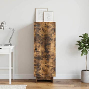 vidaXL Dressoir Gerookt eiken 33 x 34,5 x 90 cm Bewerkt hout, Huis en Inrichting, Verzenden, Nieuw