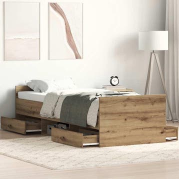 vidaXL Bedframe zonder matras spaanplaat artisanaal, Verzenden, Nieuw
