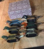Rond de serviette (6) - Bois - Canards peints à la main, Antiquités & Art