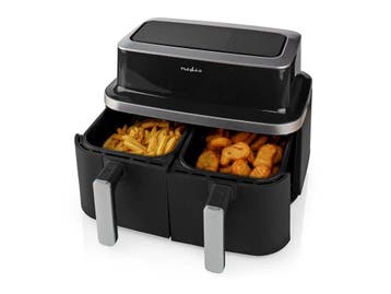 Nedis Dual Airfryer - 8.4L - Dubbele Mand - Heteluchtfriteus, Verzenden, Nieuw