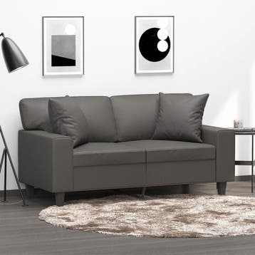 vidaXL Sierkussens 2 st 40x40 cm kunstleer grijs, Huis en Inrichting, Woonaccessoires | Kussens, Verzenden, Nieuw