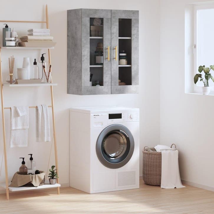 vidaXL Bovenkast 69,5x34x90 cm betongrijs, Maison & Meubles, Armoires | Dressoirs, Envoi