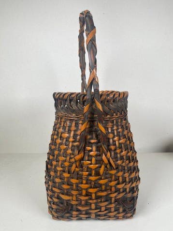 Ikebana vaas - Rattan, Bamboe - Japan - Vintage Ikebana Mand, Antiek en Kunst