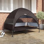 vidaXL Verheven Hondenbed Bruin 127 x 81 x 108 cm Stof en, Verzenden