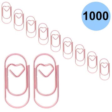 Fako Bijoux - 1000x Mini Paperclip Hart Rosé Goud - Rosé, Diversen, Cadeauverpakkingen, Verzenden, Nieuw