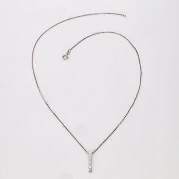 Collier avec pendentif - 14 carats Or blanc Diamant
