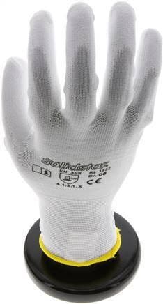 Gants de Protection en Tricot Fin Enduit de PU Blanc Taille, Bricolage & Construction, Ventilation & Extraction, Envoi