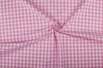 Ruitjesstof roze wit geruit - 10mm geruit, Ophalen of Verzenden