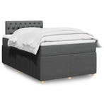 vidaXL Boxspring met matras stof donkergrijs 120x190 cm, Verzenden, Nieuw