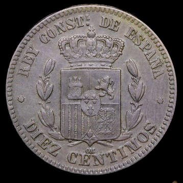 Spanje. Alfonso XII. 10 Centimes 1878 - Barcelona (Zonder