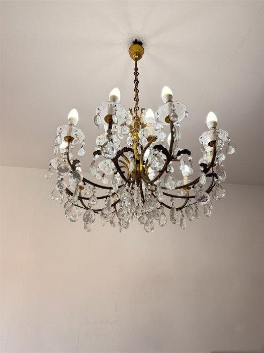 Kroonluchter - Brons, Kristal, Legering - Bronzen, Antiek en Kunst, Curiosa en Brocante