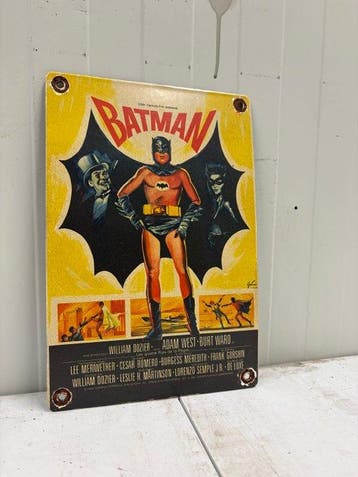 Batman – Adam West & Catwoman – Emaille Filmposter Bord -, Verzamelen, Nieuw