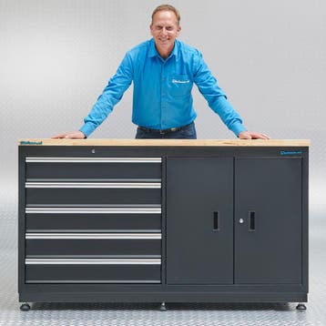 Datona Werkbank met laden 160 cm - Datona - Zwart, Ophalen of Verzenden