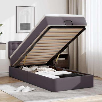 vidaXL Ottoman bed met matrassen en LEDs 100x200cm, Verzenden