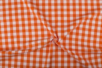 Boerenbont stof oranje 18mm geruit - Katoen stof 10m op rol, Verzenden