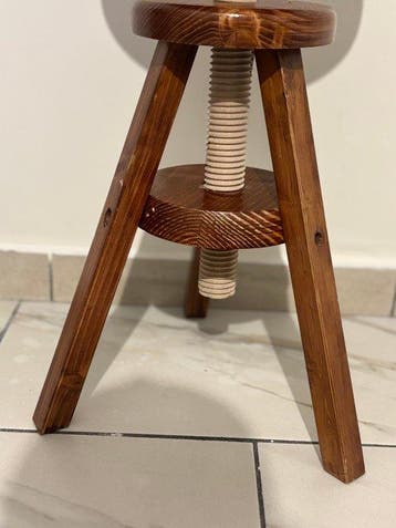 Tabouret - Tabouret à vis datelier en bois massif / Vintage