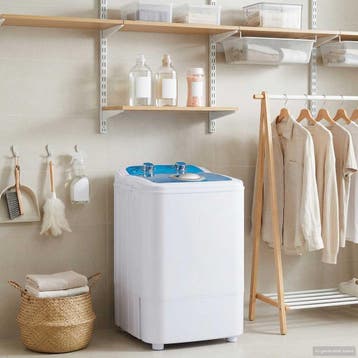 vidaXL Mini wasmachine met één tub 4,6 kg Blauw en Wit, Verzenden