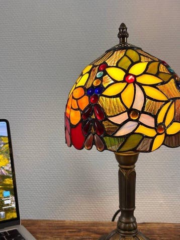 Tafellamp - Glas-in-lood - Tiffany-stijl, Antiek en Kunst