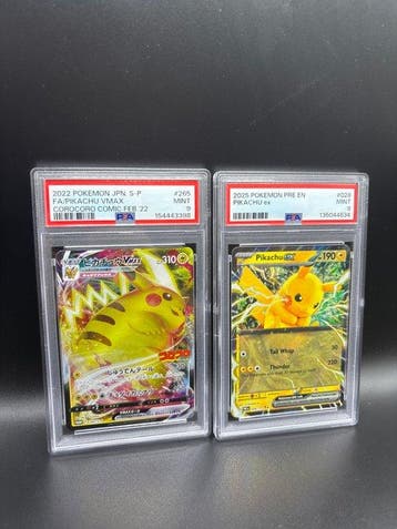 Pokémon - 2 Graded card - Pikachu VMAX & Ex Full art - PSA 9