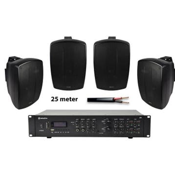 Adastra Terras Set 4x BH8 Speaker + A4 Versterker + 25mtr