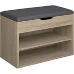 tectake Schoenenkast Jasmina met zitkussen 60x30x43,5cm - Li, Verzenden, Nieuw