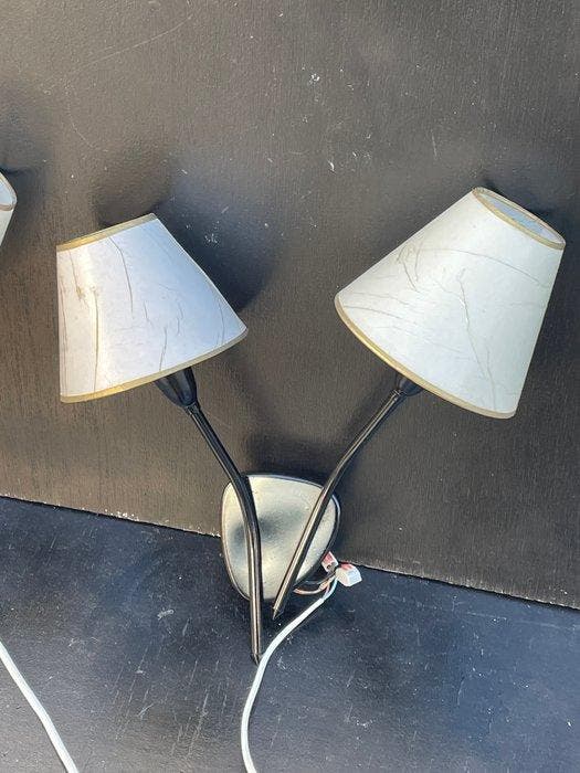 Wandlamp - Metaal, Glas, Antiquités & Art, Antiquités | Éclairage