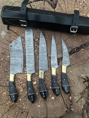 Keukenmes - Kitchen knife set - Staal, Living koolstofstaal,