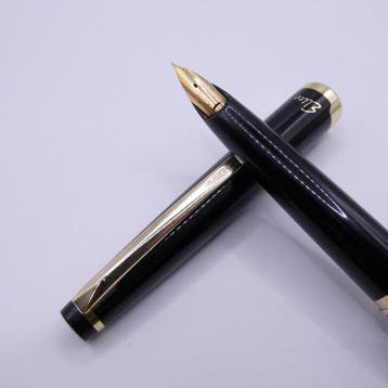 Pilot - Pilot Fountain Pen Elite Black Gold Trim 18K-750, Nieuw