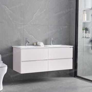 SALE ! Badmeubel INCLUSIEF KRAAN EN AFVOER ! 80 - 140 cm set, Verzenden, Nieuw, Wastafelkast