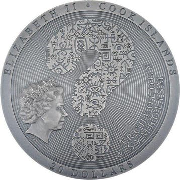 Îles Cook. 20 Dollars Antikythera Mechanism Antiqued –