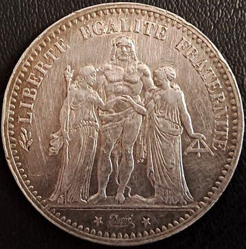 France. 5 Francs 1875-A Hercule (Sans prix de réserve), Postzegels en Munten