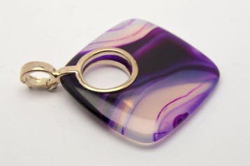 925 zilver - paarse agaat - 36 g - Hanger - XXL Grote maat