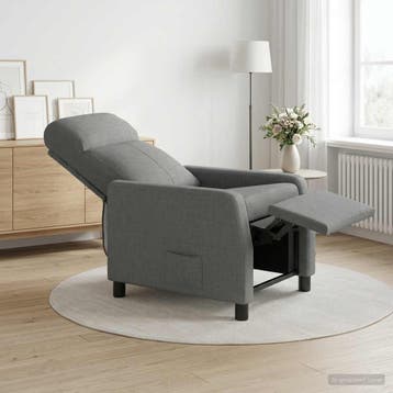 vidaXL Recliner Donkergrijs Stof, Huis en Inrichting, Fauteuils, Verzenden, Nieuw