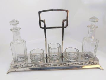 Olie-en-azijnstelletje (6) - Metaal, Glas
