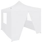 vidaXL Partytent met 4 zijwanden inklapbaar 3x3 m staal wit, Tuin en Terras, Partytenten, Verzenden, Nieuw