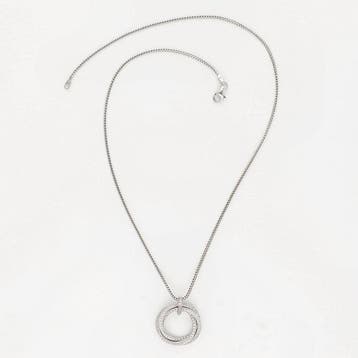 Halsketting - 18 karaat Witgoud Diamant (Natuurlijk), Nieuw