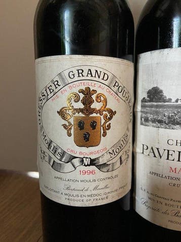 1996 Greasier Grand Poujeaux 1983 x 2 Chateau Paveil de Luze