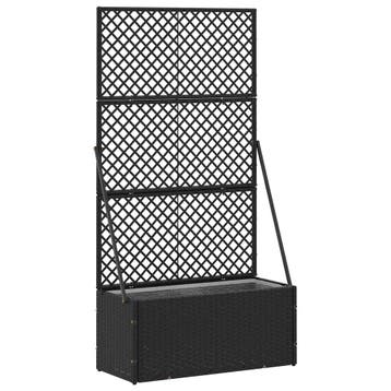 vidaXL Tuinhek plantenbak Zwart 70 x 30 x 135 cm Metaal, Verzenden, Nieuw