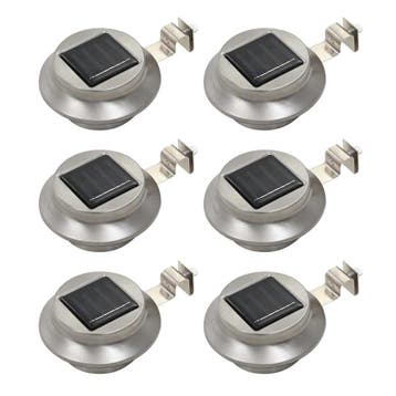 vidaXL LED-solarlampen rond 12 cm wit 6 st, Tuin en Terras, Verzenden, Nieuw