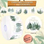 Sluitstickers grotere kerstetiketten merry christmas bomen, Nieuw