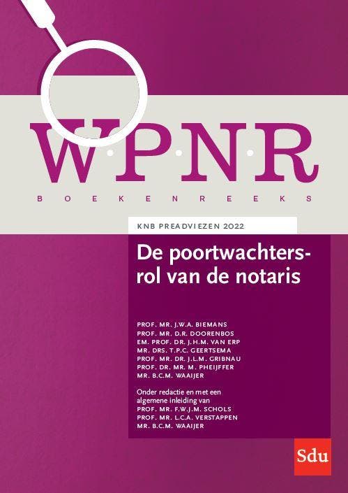De poortwachtersrol van de notaris en derden / WPNR, Livres, Science, Envoi