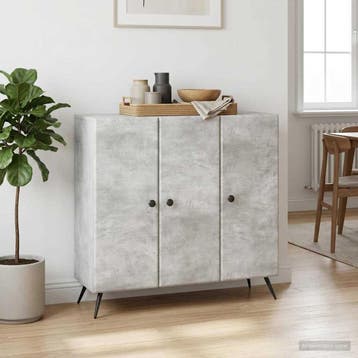 vidaXL Dressoir Betongrijs 89 x 34,5 x 80 cm Bewerkt hout, Verzenden