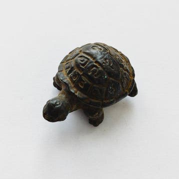Oud-Indochinese Brons XS Schildpadkraal Talisman met