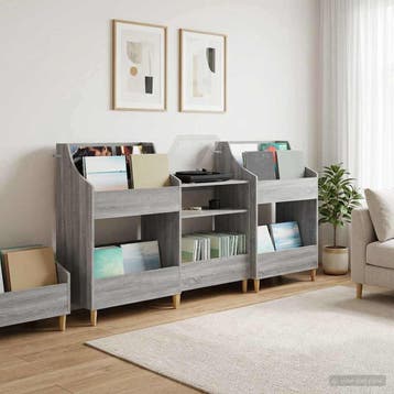 vidaXL Media Planken Set 3 st Grijs Sonoma 212 x 46 x 112 cm, Verzenden, Nieuw
