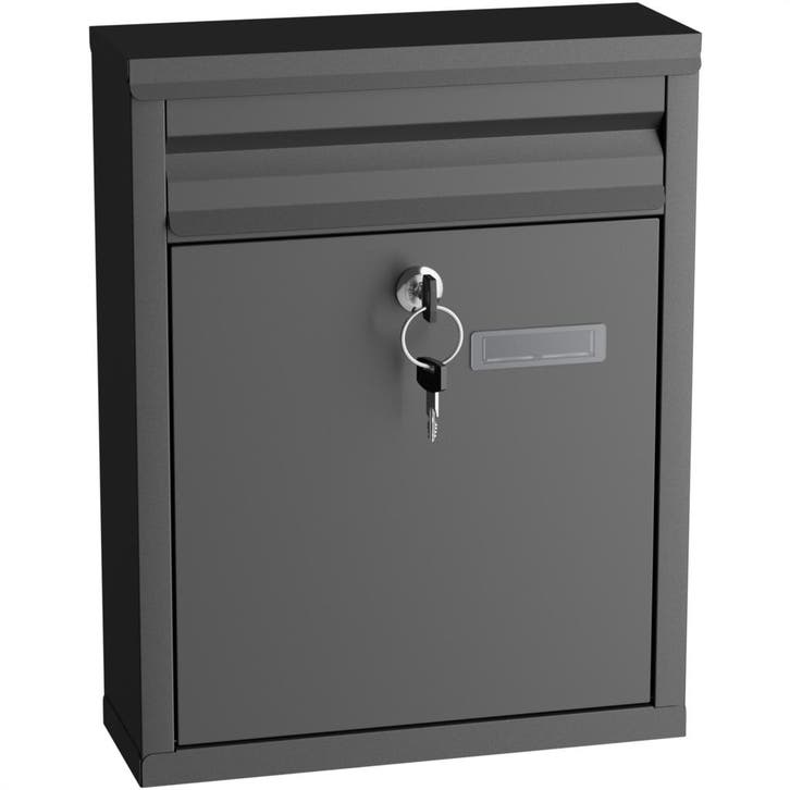 Avalo Brievenbus Zwart RVS - Wandbrievenbus -Incl 2 sleutels, Jardin & Terrasse, Boîtes aux lettres, Envoi